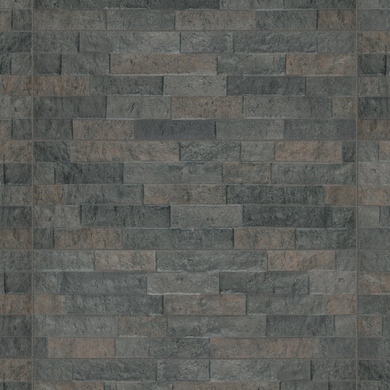 Irazu Antracita 8" x 24" Pressed Porcelain Stone Look Wall Tile