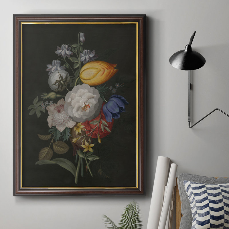 «Dramatic Bouquet III», toile encadrée de qualité supérieure - prête à être accrochée, L 18 po x H 27 po x P 2,5 po