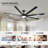 84 In Super Large Black Ceiling Fan With Remote Control