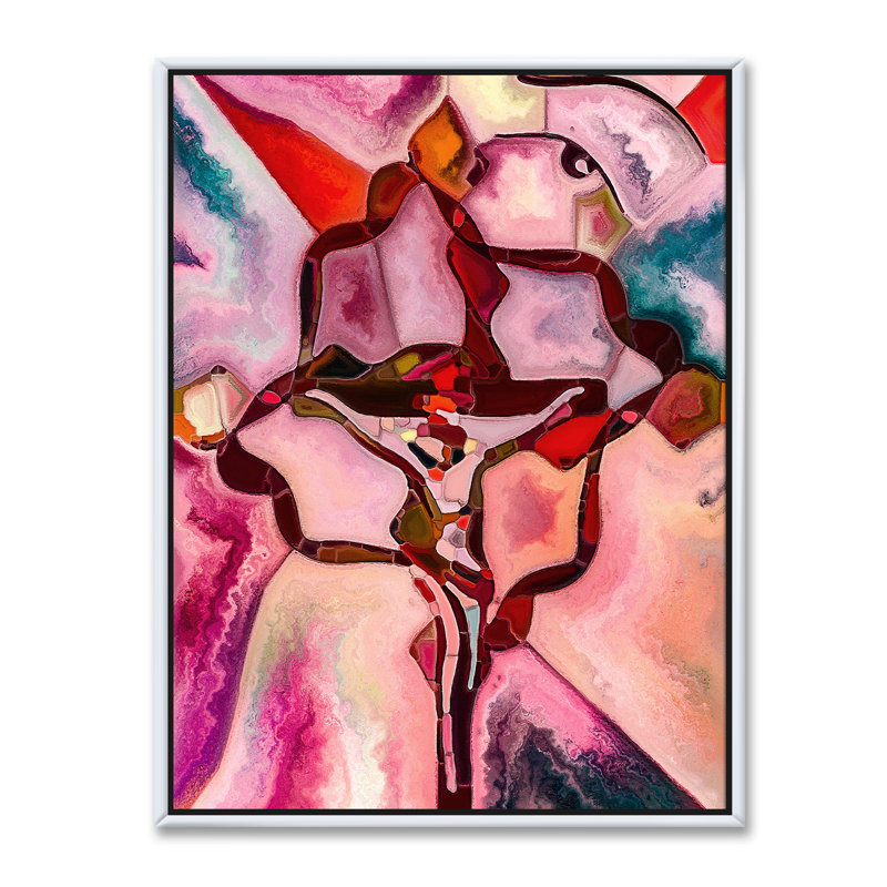 Vitrail - reproduction d'art sur toile, H 32 po x l 24 po x P 1 po, Toile blanche encadrée