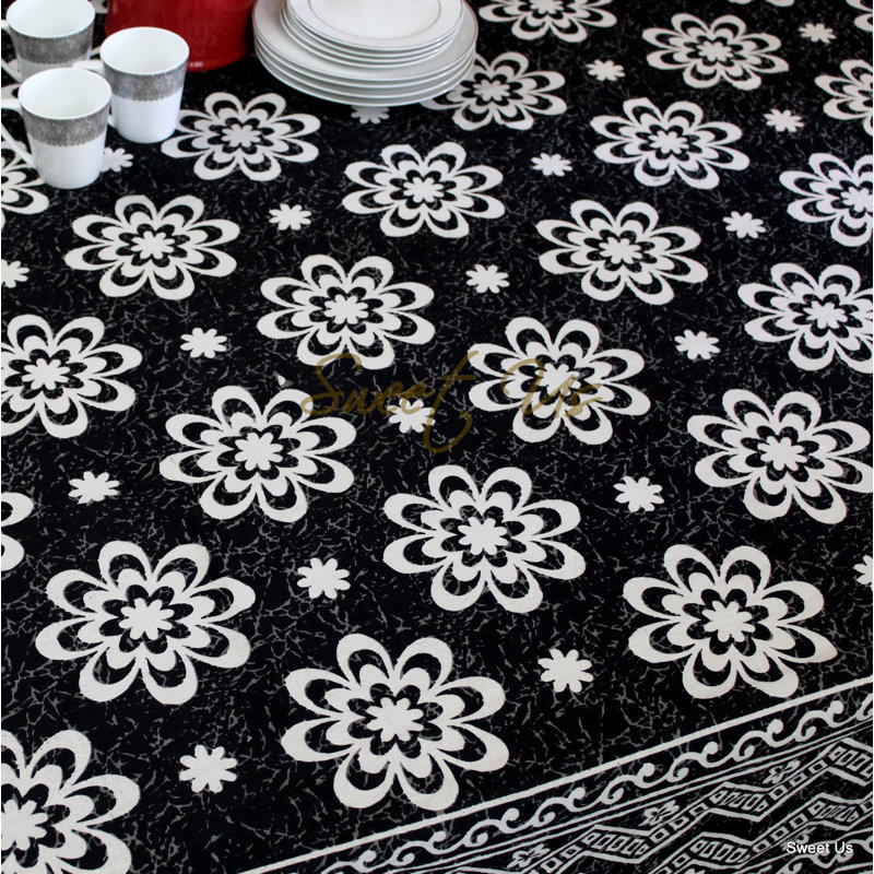 Nappe en coton 70x104, Noir / gris