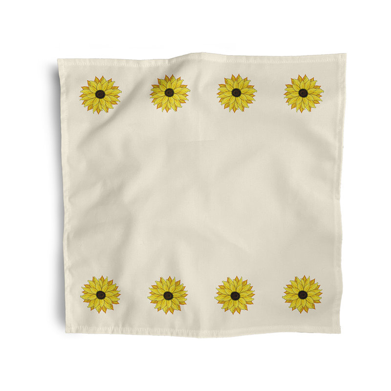 Jordao Polyester Floral Square Napkin, Ivory