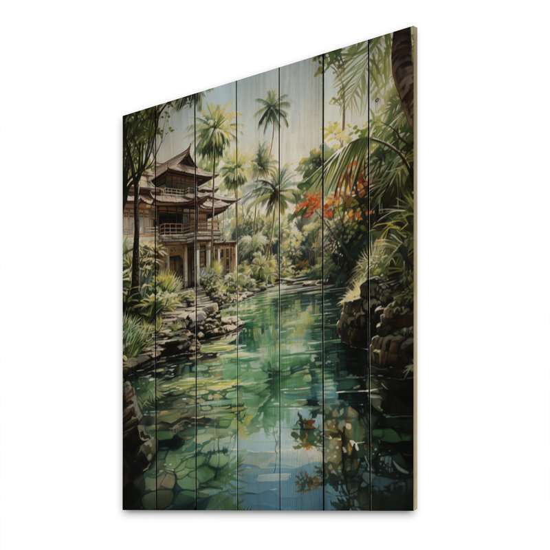 Bali Bliss Landscape V sur impression sur bois, H 40 po x l 30 po x P 0,78 po
