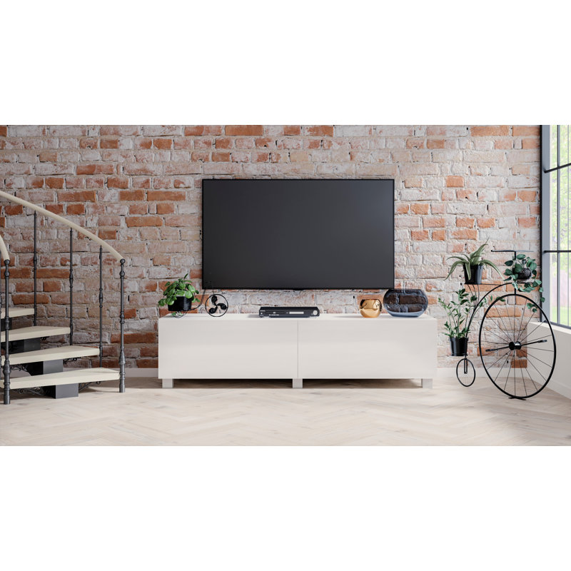 Unfinished TV Stand for TVs up to 55", Glossy White