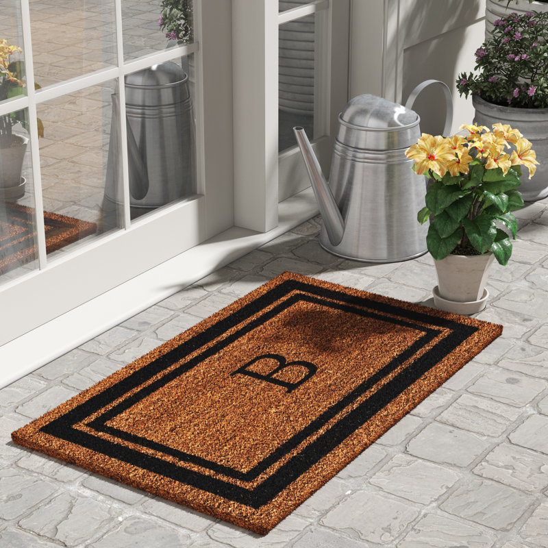 Tapis d'entrée antidérapant Stortz, B, Rectangle 2 pi x 3 pi, Brun / Noir