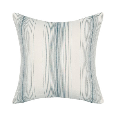 Theta 26" Linen Blend Throw Pillow, Blue