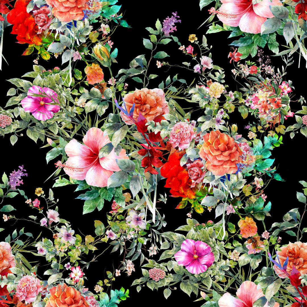 Watercolor Painting Of Flowers - Wrapped Canvas Painting