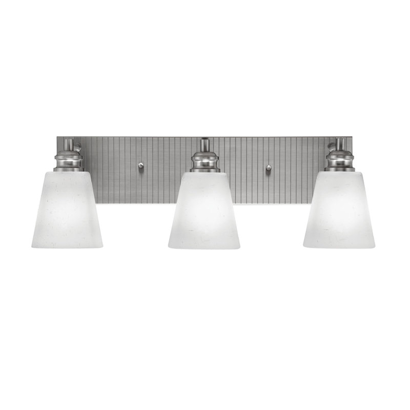 Éclairage pour meuble-lavabo 3 lumières Arran, Blanc, Nickel brossé