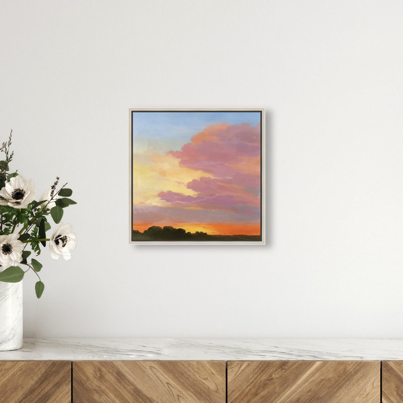 Perfect Sunset Print by Oliver Gal, 13" H x 13" W, Silver Floater Frame