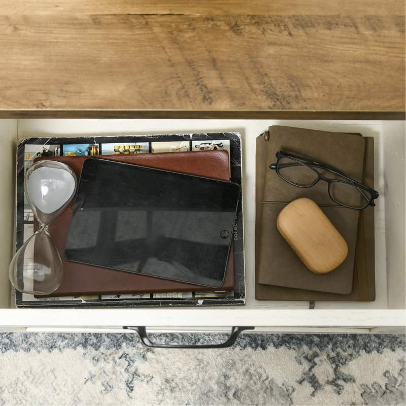 Chudleigh Coffee Table, White, Brown Wood