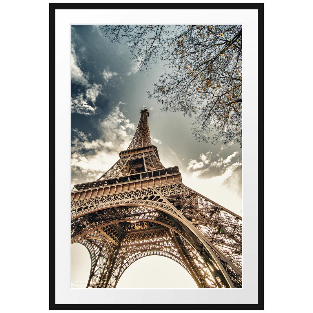 Gerahmtes Poster Eindrucksvoller Eifelturm Paris