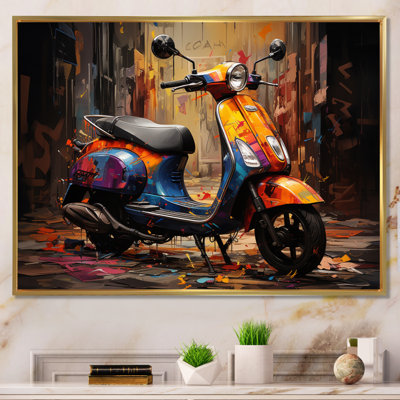 Trottinette orange et bleue