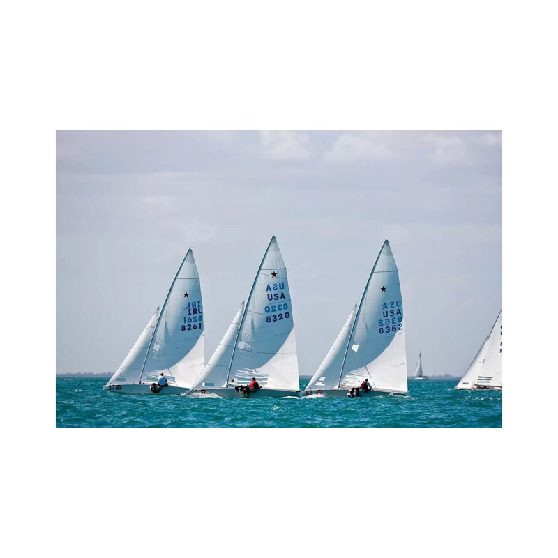 Sailboats in Bacardi Star Regatta, Miami, Florida, USA 1 Piece Wrapped Canvas Wall Art, 20.32 cm H x 30.48 cm W