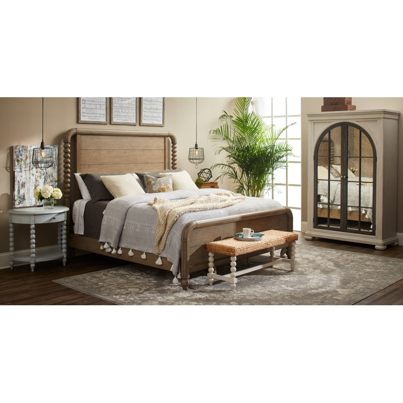 Nashville King Cottage Select Hardwoods Acacia Veneers Panel Post Bed, King