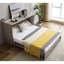 Armoire avec rangement, grand lit, matelas en mousse pliable et tiroirs surdimensionnés, lit escamotable, ensemble de prises et ports USB, lit escamotable pliant peu encombrant, gris