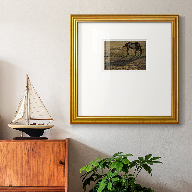" Long Shadow ", 17" H x 17" W , Gold Framed Paper