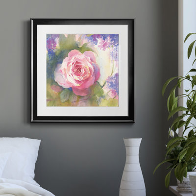 Margot's Rose IV by J Paul - Matted and Framed Under Acrylic Glass, Large Living Room Wall Art
