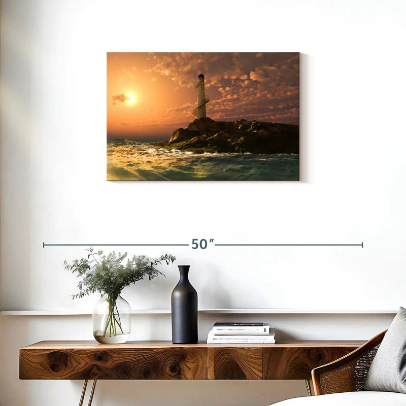 Aletra Coastal Lighthouse Sunset, 20" H x 30" W