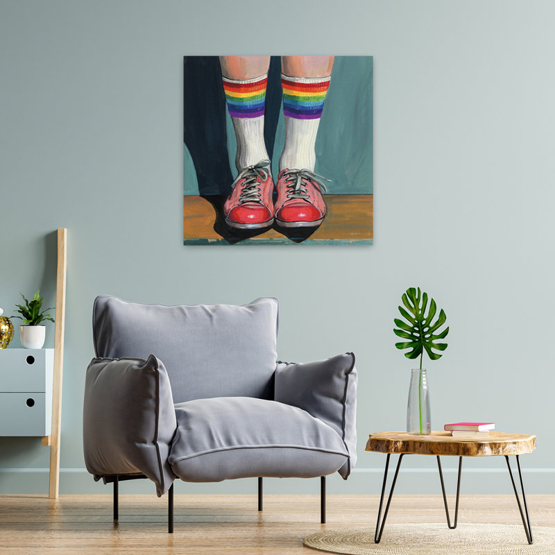 Rainbow Socks, art contemporain, H 24 po x l 24 po