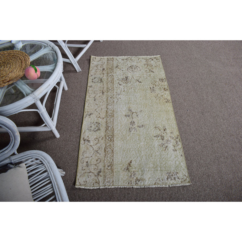 Classic Turkish Door Mat with Elegant Floral Pattern Offering Rustic Luxurious Charm