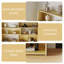 Bibliothèque extensible avec noyau en bois massif, bibliothèque échelle à 3 niveaux, tablette d'angle extensible pour petit espace de salon, bureau, chambre à coucher, bois clair-1424805037