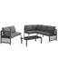 5-6 Seat Modular Outdoor Sofa Set With Glass Table & Polyester Rope