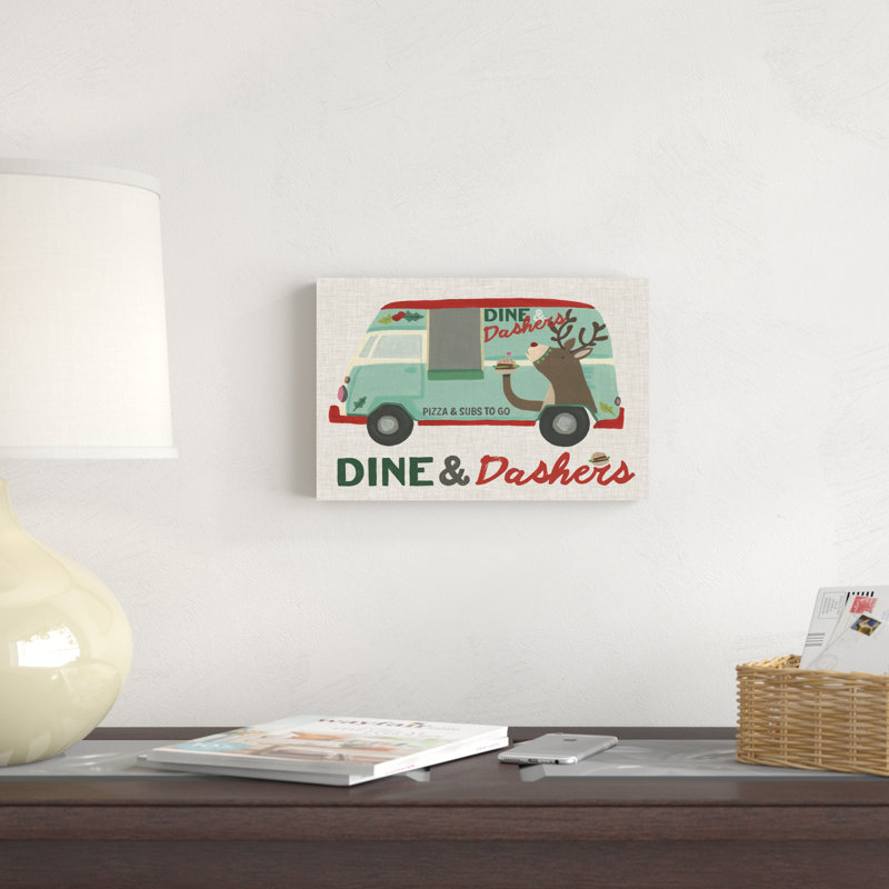 «Food Truck Holidays I» par June Erica Vess - reproduction sur toile tendue, H 8 po x l 12 po