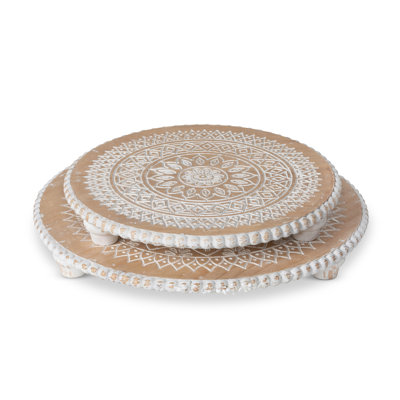 Park Hill Collection La Boheme Resin and Solid Wood Platter