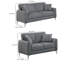 Rena 2Pc Sofa And Loveseat Set, 2 Pillows, Burlap Fabric-111572378