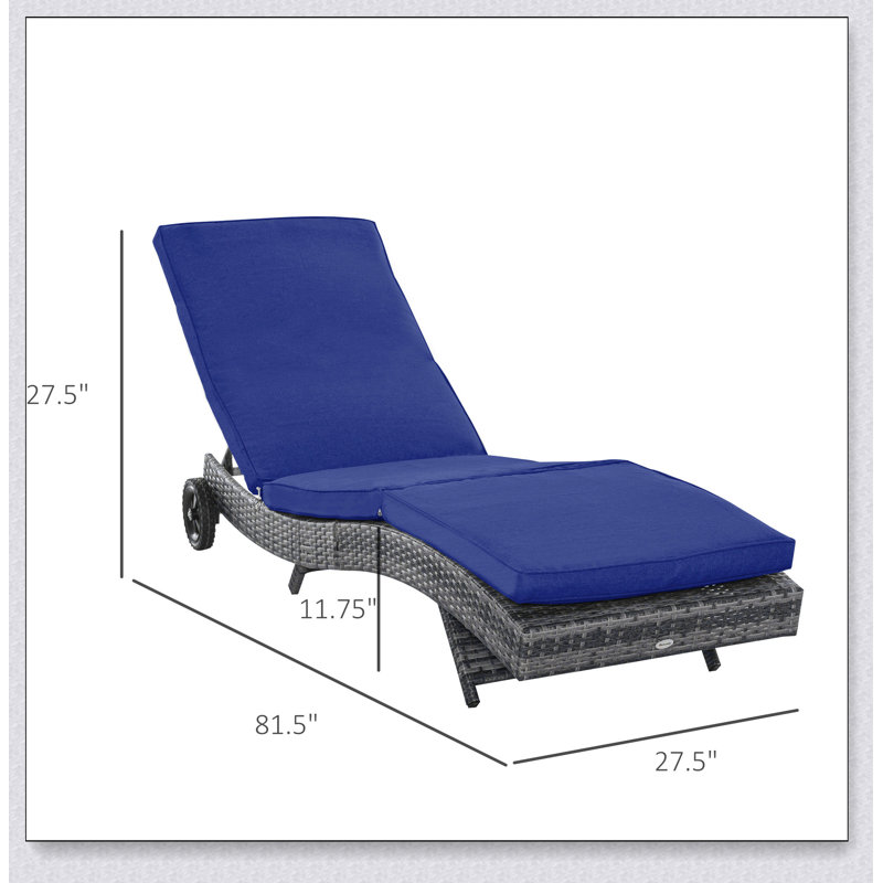 Méridienne d'extérieur en acier Ansam, Bleu