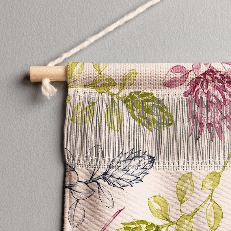 Suspension murale tropiques fleur protea Susanne Kasielke, H 32 po x l 47 po x P 0,125 po