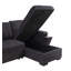 Canapé-lit modulaire réversible en tissu tissé noir l 95 po Ollie