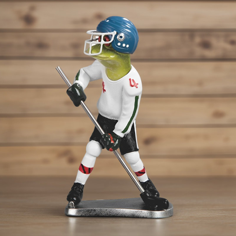 Figurine de hockey grenouille H 6,5 "