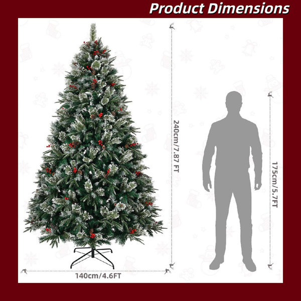 The Holiday Aisle® 9ft Pre-Lit Hinged Artificial Pine Christmas Tree ...