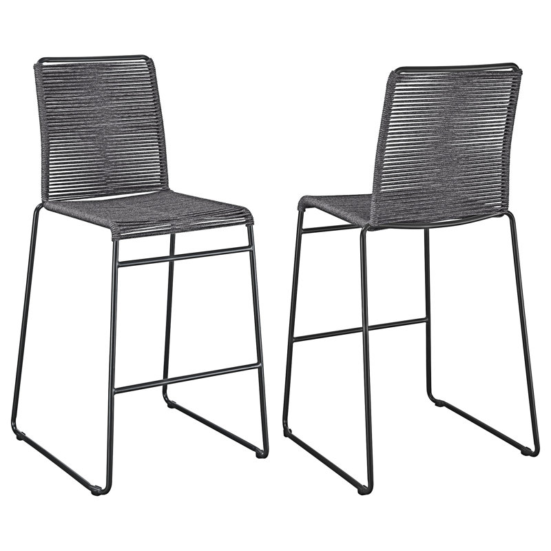 Ensemble de 2 chaises de bar en corde tissée