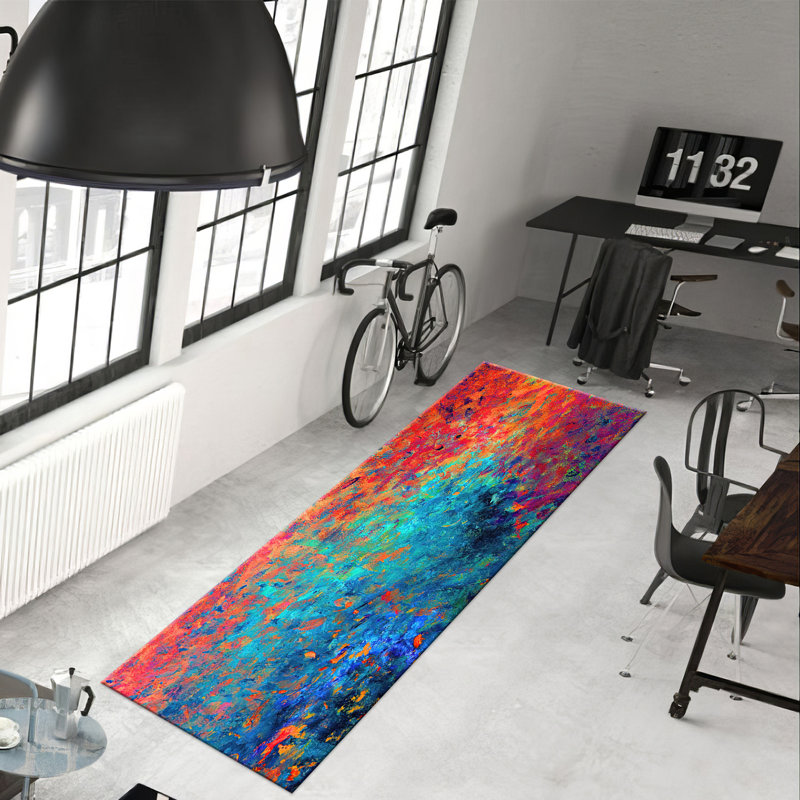 Exquisite With Pile Soft Type Printed Rug Featuring Geometric Shapes and Vibrant Colors Perfect for Adding a Unique Touch to Any Room in Your Home