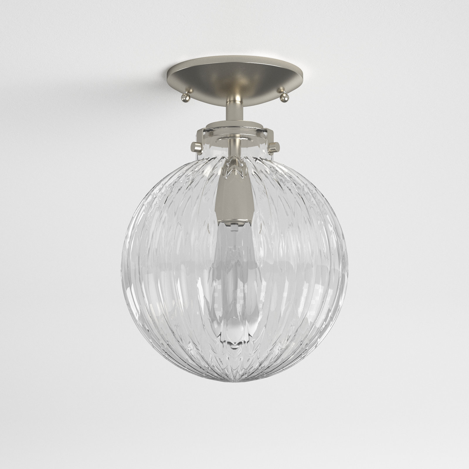 Kaydan Single Light Semi Flush Mount, Brushed Nickel