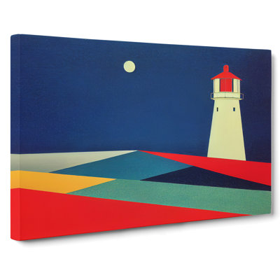 Lighthouse Abstract Art - Wrapped Canvas