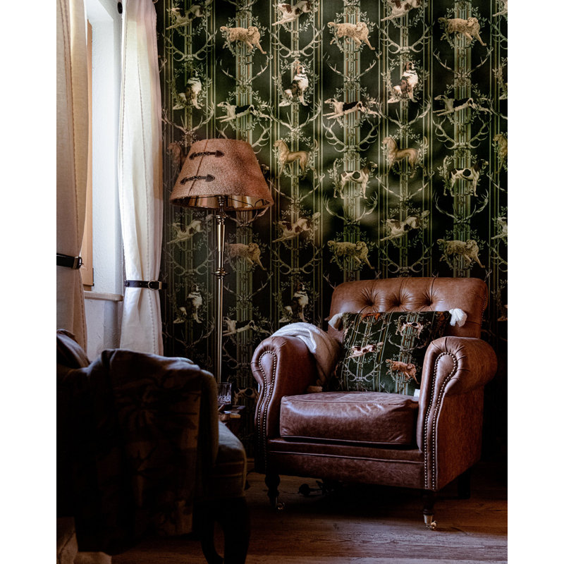 Tyrol Apres-Ski Home Wallpaper Roll, Brown/Green/Taupe/Yellow