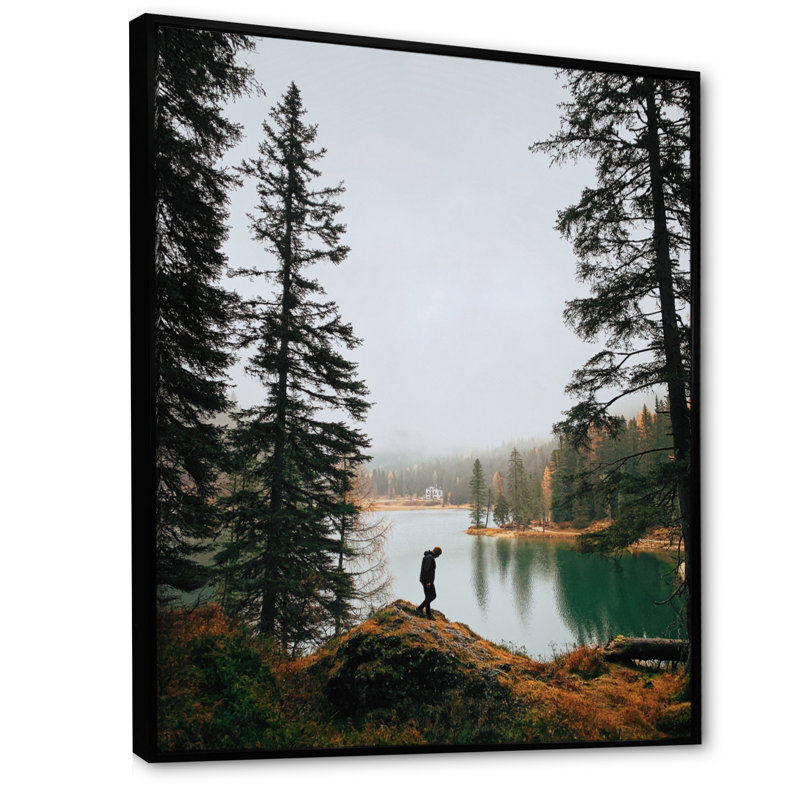 «Lake Trails Harmony» sur toile, H 20 po x l 12 po x P 1 po, Cadre flottant noir
