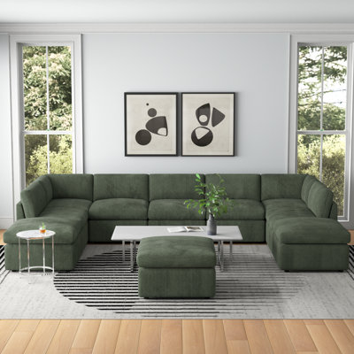 Arfsten Anagel 160'' Wide Symmetrical Modular Corner Sectional with Ottoman