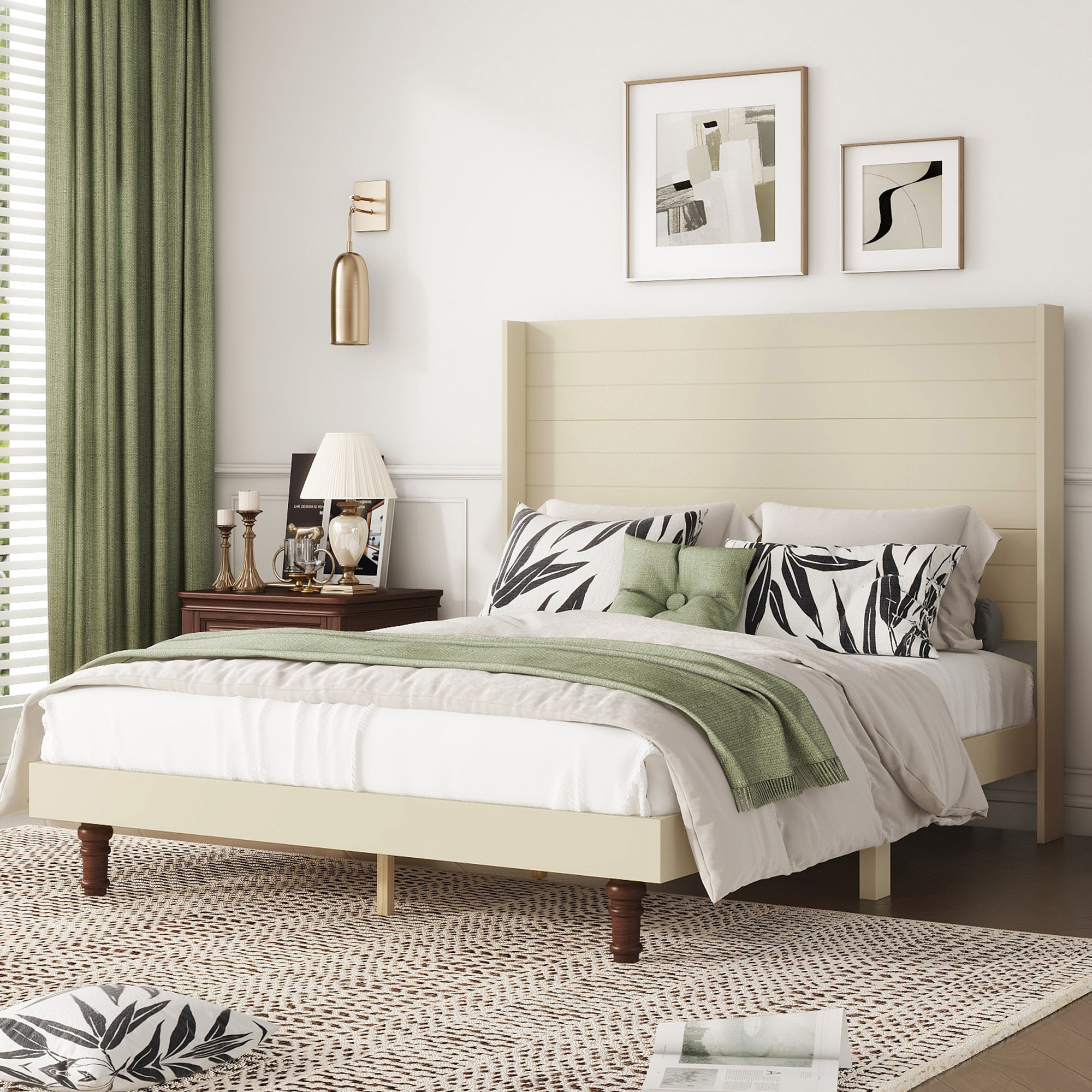 High Headboard Platform Bed