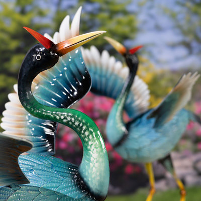 Ensemble de 2 figurines de jardin Blue Heron