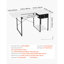 Table de couture en acier avec tablette latérale pliable, tiroirs et tablette réglable en blanc doux