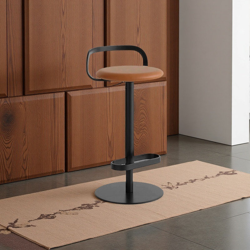 Modern And Simple High Bar Stools With Adjustable Backrests, Orange