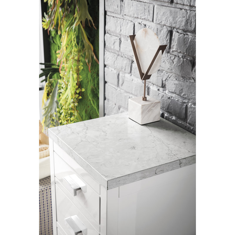Addison 15" W Bathroom Cabinet, Eternal Jasmine Pearl, Glossy White