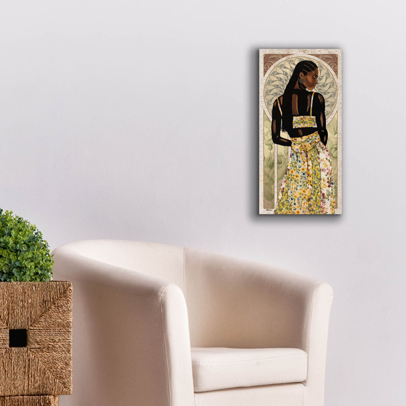  «Natural Beauty In Gold 2» par Alonzo Saunders, art mural sur toile, 12 po x 24 po
