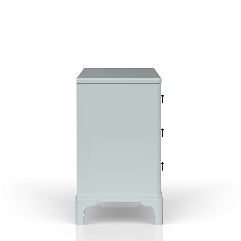 Commode 3 tiroirs avec façades en canne, armoire d'appoint