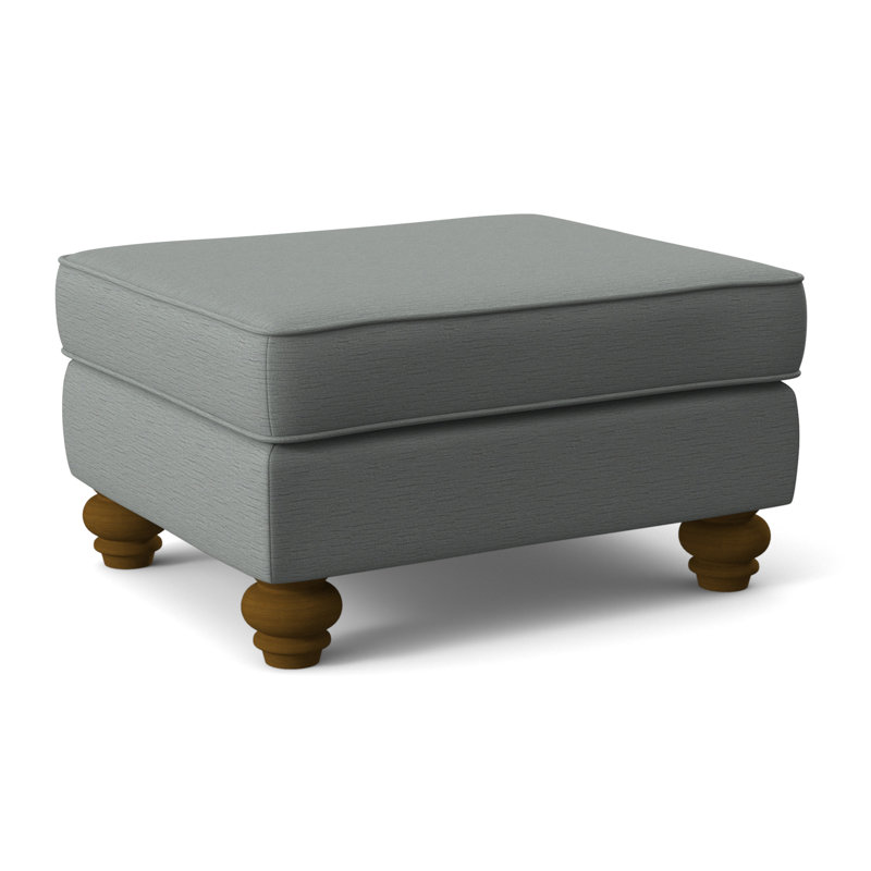 Lowell Ottoman, Havana Finish, White Performance Fabric; 0851-94