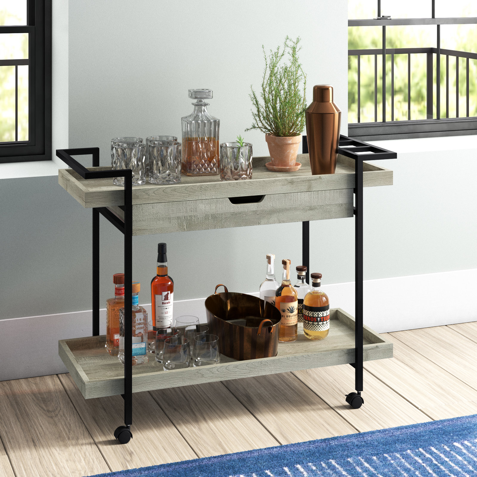 Trent Austin Design® Perreira Metal Bar Cart & Reviews | Wayfair